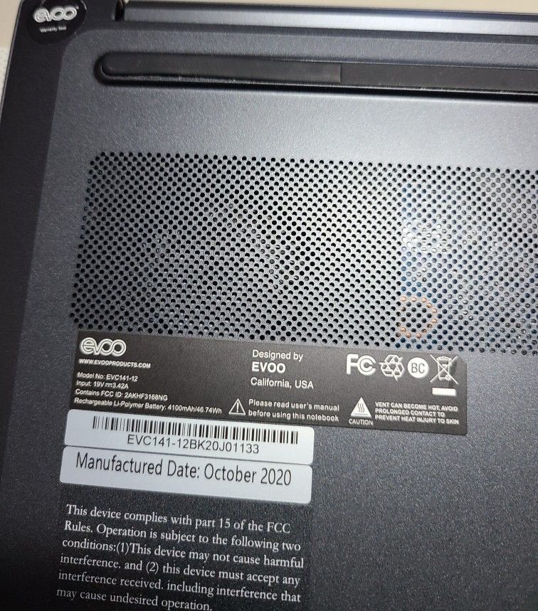EVOO EVC141-12 Ryzen 5 Radeon Laptop Notebook
