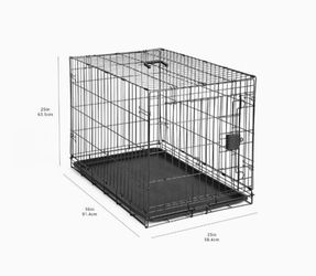 Amazon Basics Foldable Metal Wire Dog Crate with Tray, Single Door, 36 Inch Thumbnail