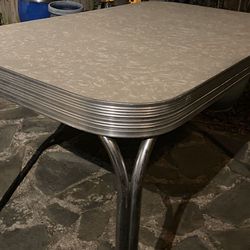 1950s Style Formica Chrome Dinette Kitchen Table Thumbnail