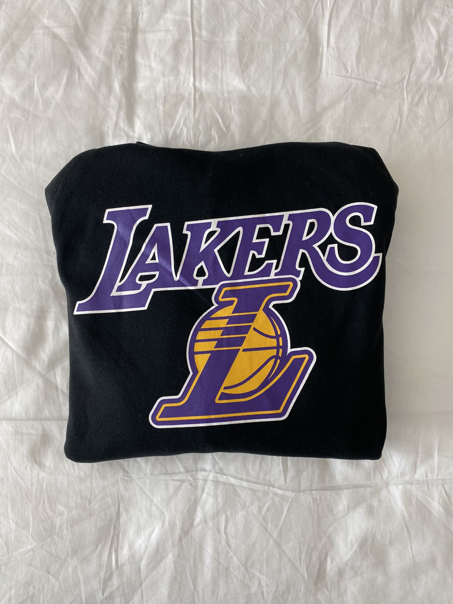 Los Angeles Lakers NBA Men's Hoodie Sweater Black Purple Size Small