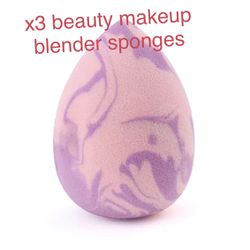 New Unused x3 Beauty Makeup Blender Sponges Pink & Purple Thumbnail