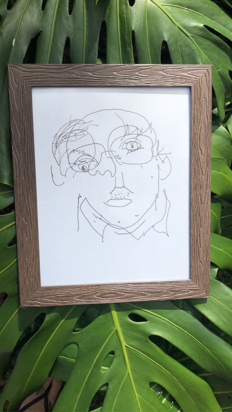 Self Portrait Lines 8x10 Framed Art