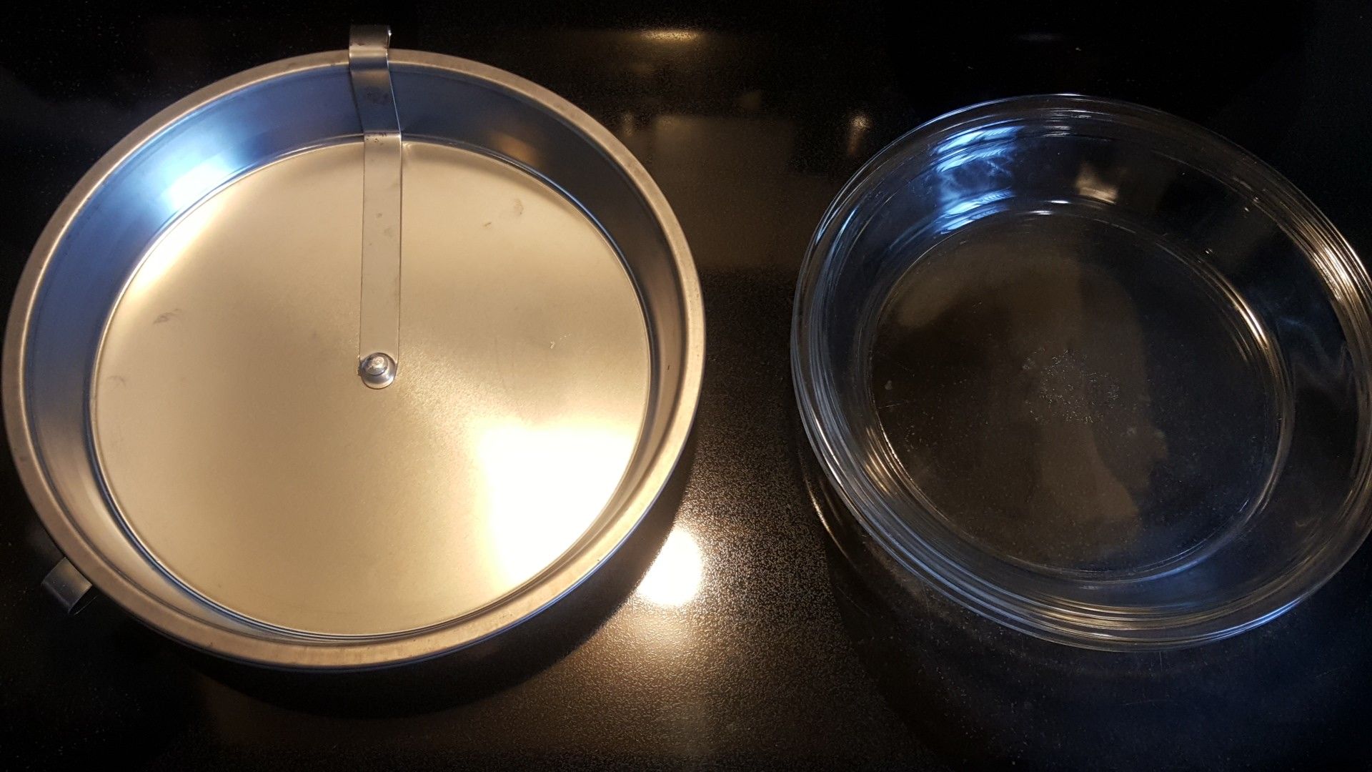 Pyrex and assorted pie plates