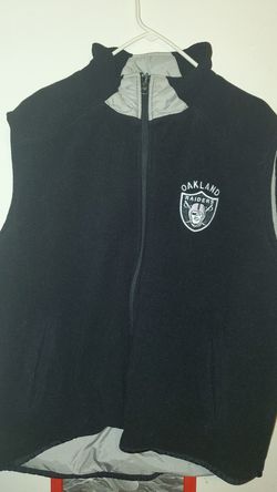 Vintage retro Oakland Raiders vest Reversible Black to Gray Thumbnail