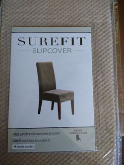 Sure Fit Stretch Pique Short Dining Room 6pk Chair Cover - Cream Thumbnail