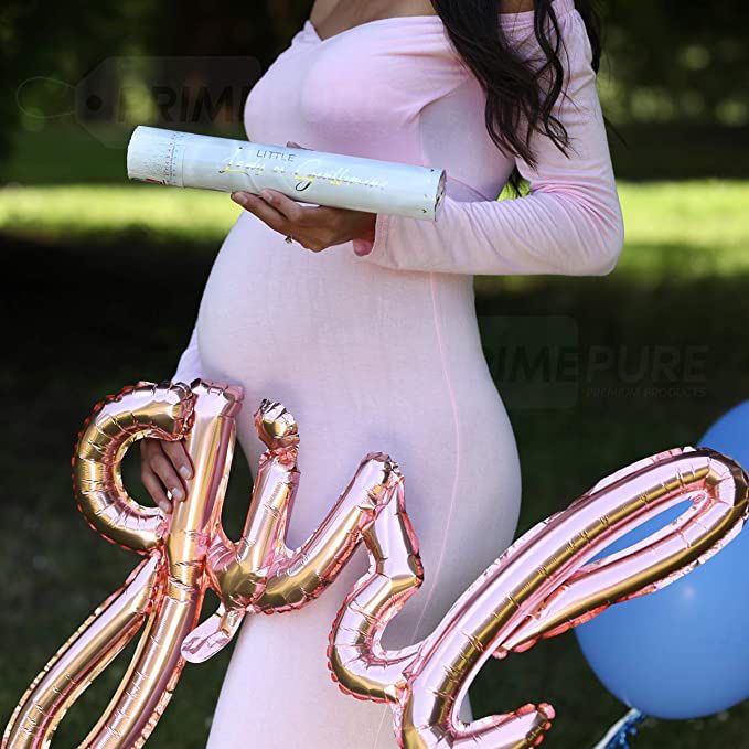Gender Reveal Confetti Cannon - Set of 4 - Heart Shaped Confetti x4 in Pink And Blue