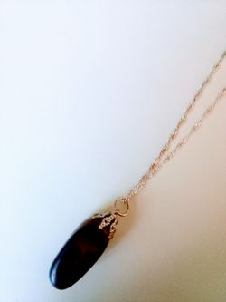 Beautiful Amber Stone On Sterling Silver Chain Thumbnail