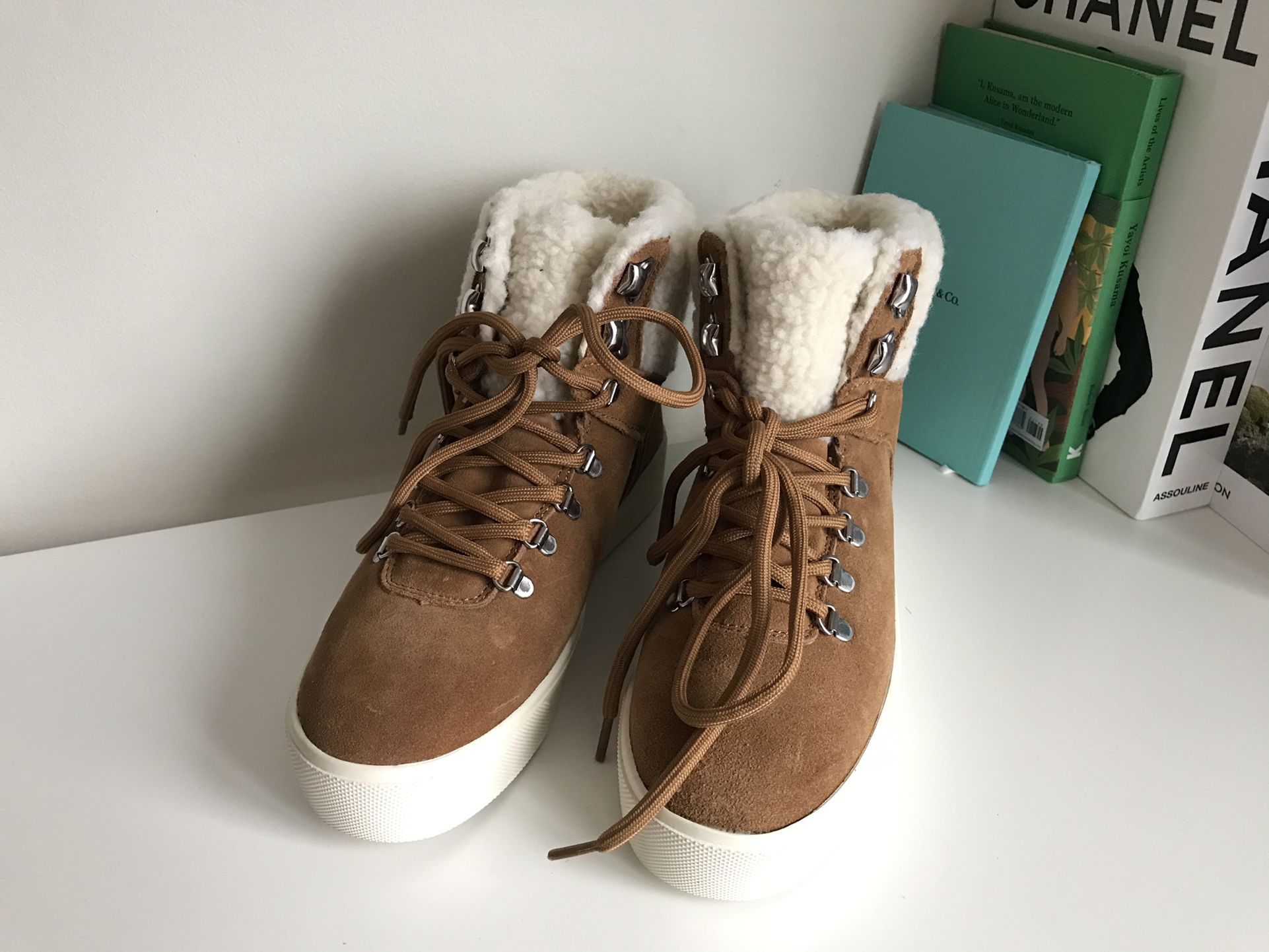 Marc Fisher Darlen Brown Leather Winter Boots 6.5M