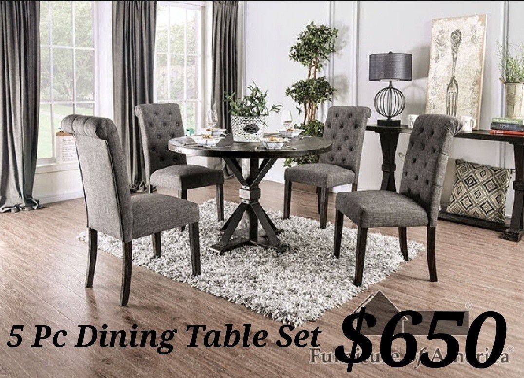 Farmhouse 20 Pc Dining Table Set In Antique Black Finish for Sale in ...