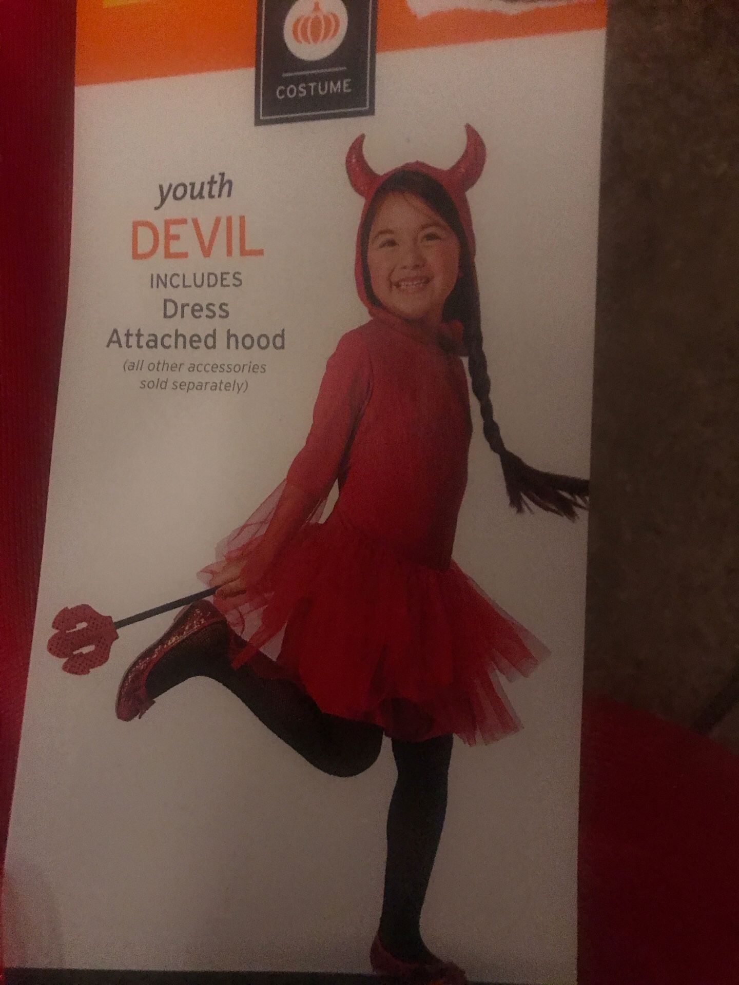 Youth devil dress costume