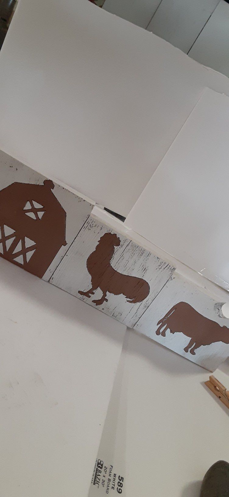 Custom rustic wood farmhouse barn kitchen rooster cow boho decor