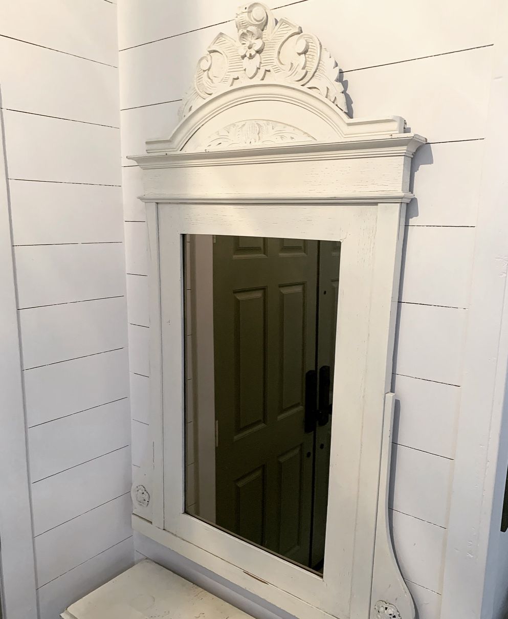 Antique White Mirror & Console VINTAGE Shabby
