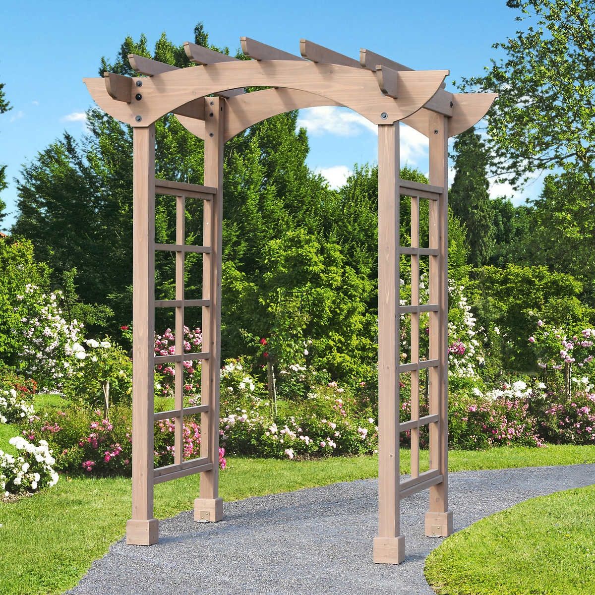 Cedar Arbor Arch Wood Pergola Garden Decor New