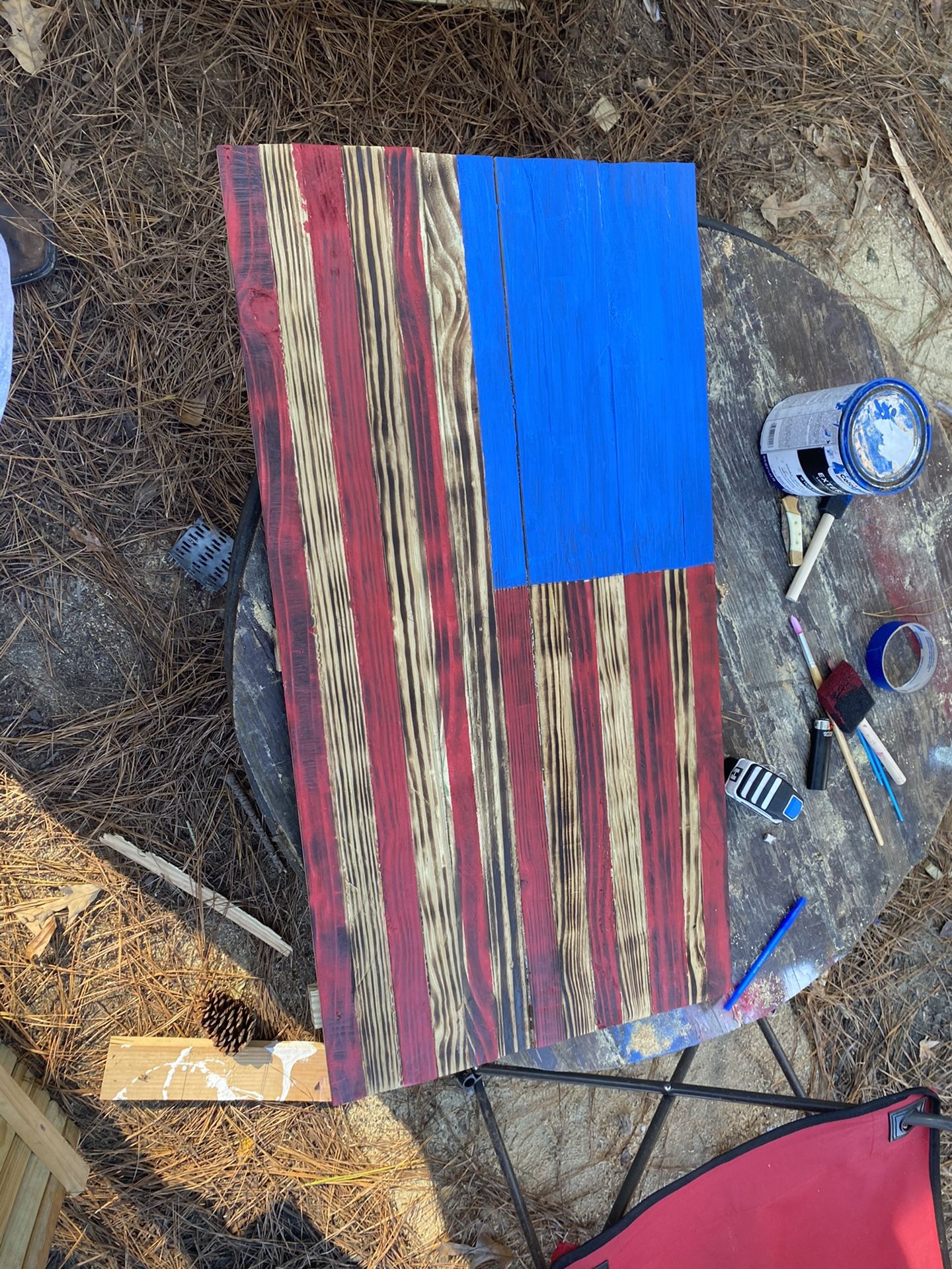Homemade flags here some I did so far if u would like to have one hit me up and we can talk about how much and am how big you went it thx