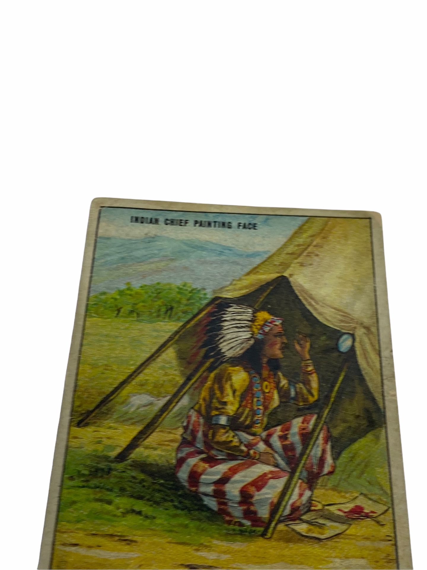 Rare 1910 U.S. Marine Tobacco Cigarette Trading Card Indian Chief Painting Face