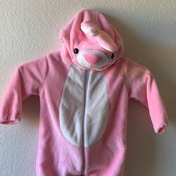 Baby fluffy bunny onesie with bunny hat sz 6-12 months Thumbnail