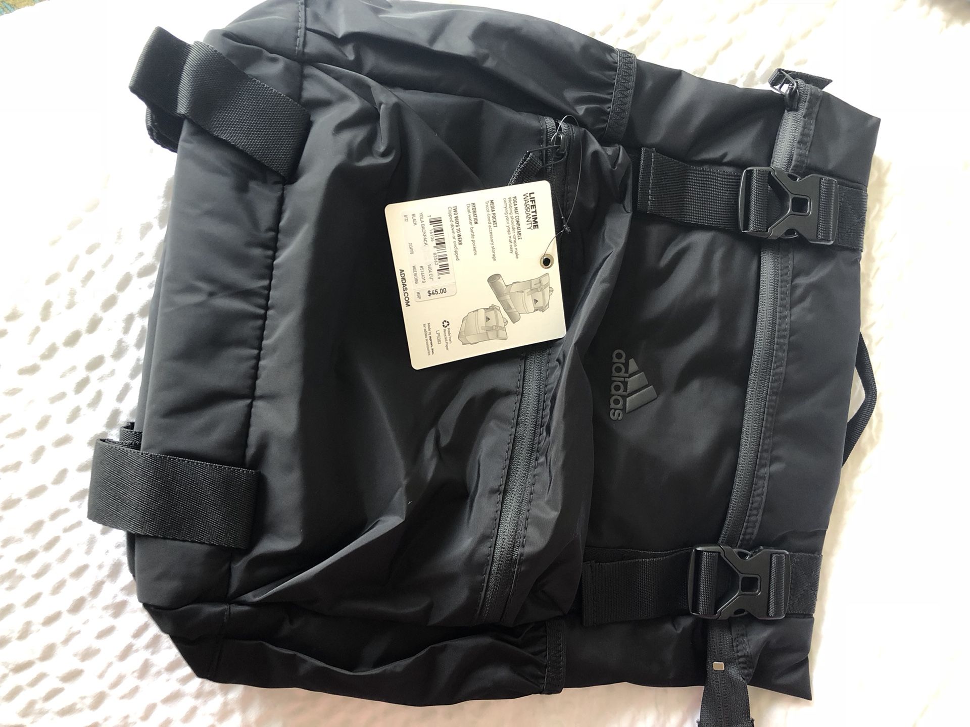 NEW never used, Adidas backpacks, available colors grey & black, 5 compartment, paid over $45, asking $20