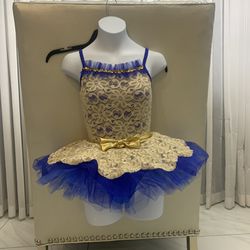 Royal blue and gold baller Tutu Dress  Thumbnail