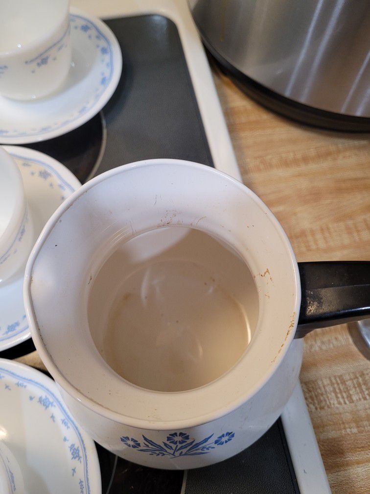 Pyrex Correlle Morning Blue set of 25 pieces.  Tea cups plates kettle