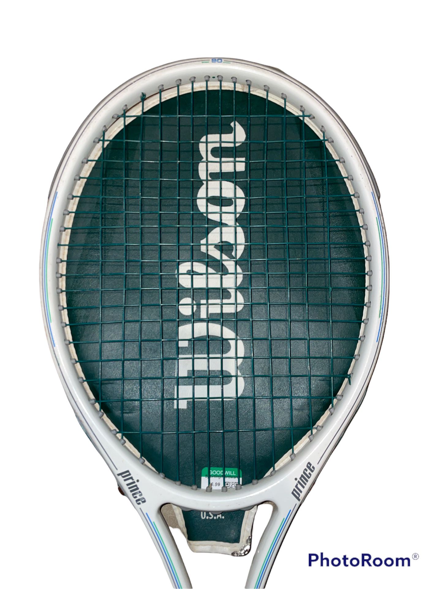 Prince Spectrum Comp 90, size 4 3/8 Tennis Racquet/Racket White Vintage, Sports 