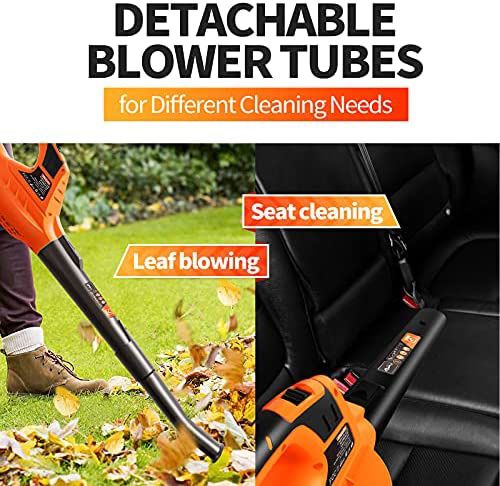VacLife Leaf Blower, 20V Cordless Leaf Blower with Powerful Motor & Long Runtime, Lightweight Leaf Blower with 2 Airflow Modes for Snow Blowing & Lawn