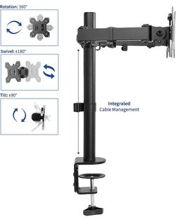 VIVO Dual LCD LED 13 to 27 inch Monitor Desk Mount Stand, Heavy Duty Fully Adjustable, Fits 2 Screens, STAND-VO02 Thumbnail