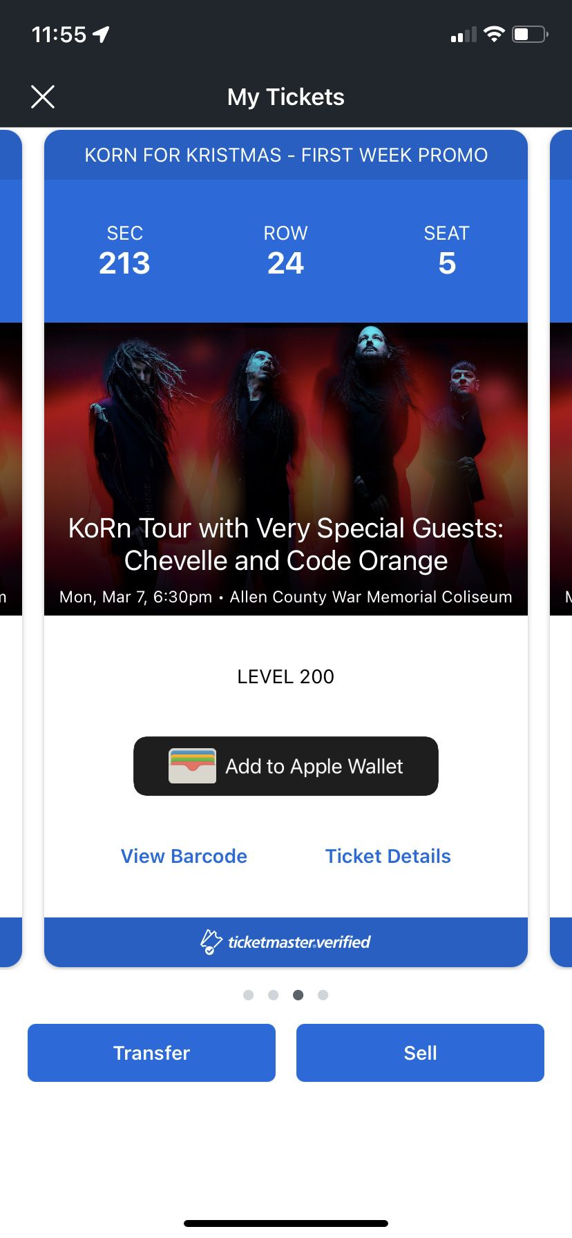 Korn/Chevelle Tickets March 7 