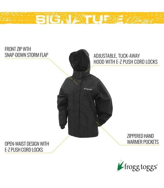 New Women's Frogg Toggs Classic Pro Action Waterproof Breathable Rain Jacket
