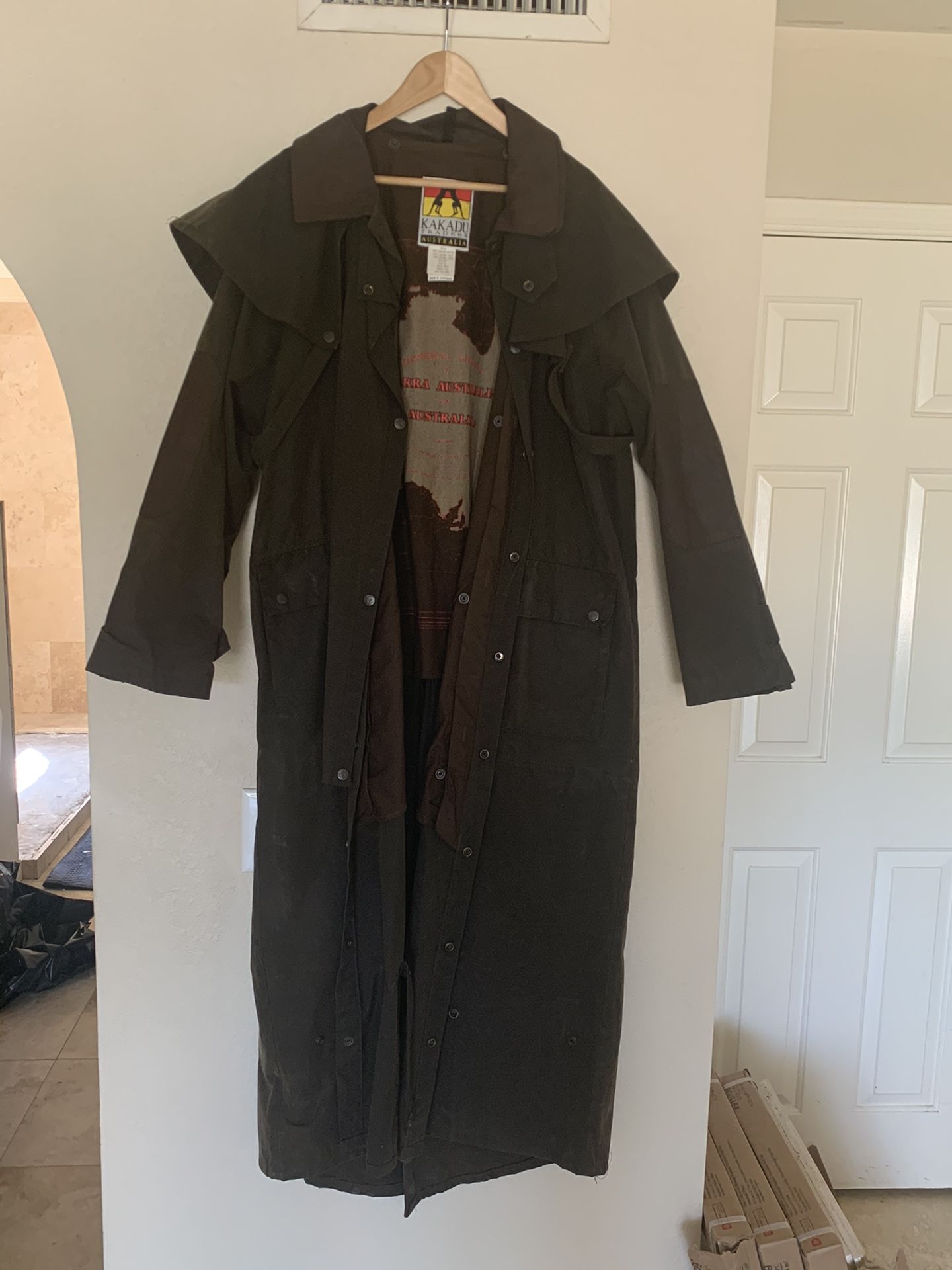 Kakadu Traders Oilskin Drovers Duster Coat XL