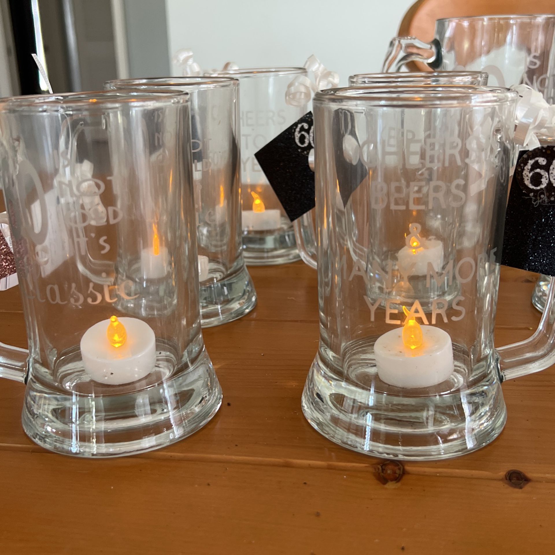 Turning 60 Years Old Birthday Mugs (14) W/ Cards And Candles 