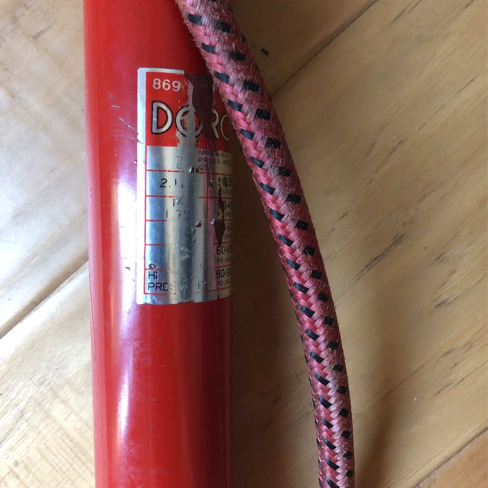 Vintage Dorcy Bike Pump Red