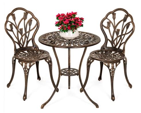 Patio Rustic Table Set Aluminum Bistro Set Outdoor table