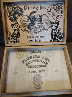 Halloween Day Of The Dead Stash Boxes, Hand Made.  Thumbnail
