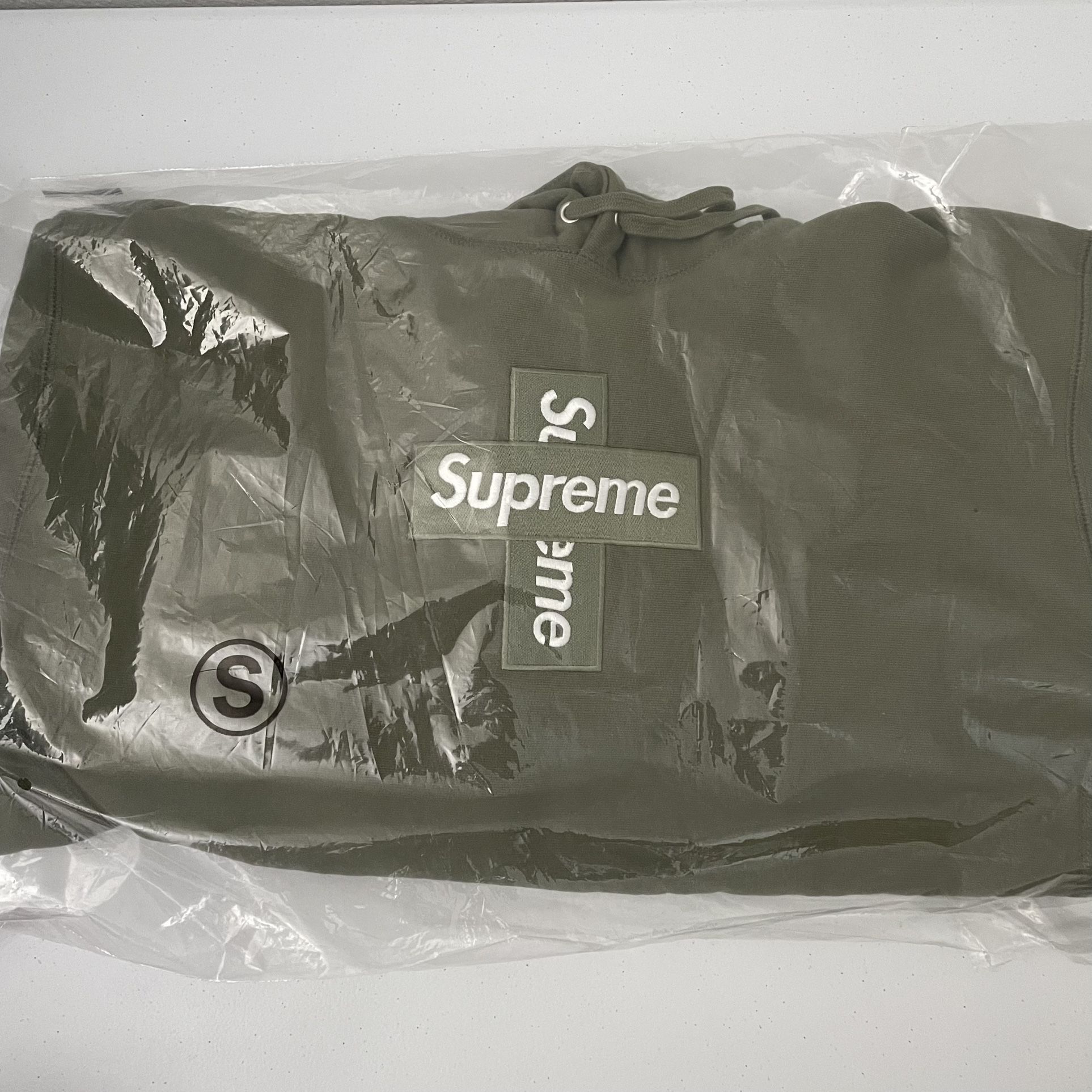 Supreme Cross Logo Hoodie Olive Size Small
