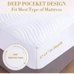 Twin Size 100% Waterproof Mattress Pad, 3D Air Breathable Smooth Mattress Cover Thumbnail