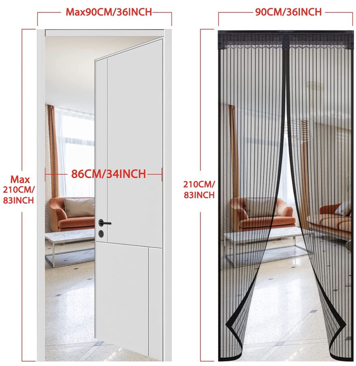 2 Magnetic Screen Door Mesh Curtain (Bundle)