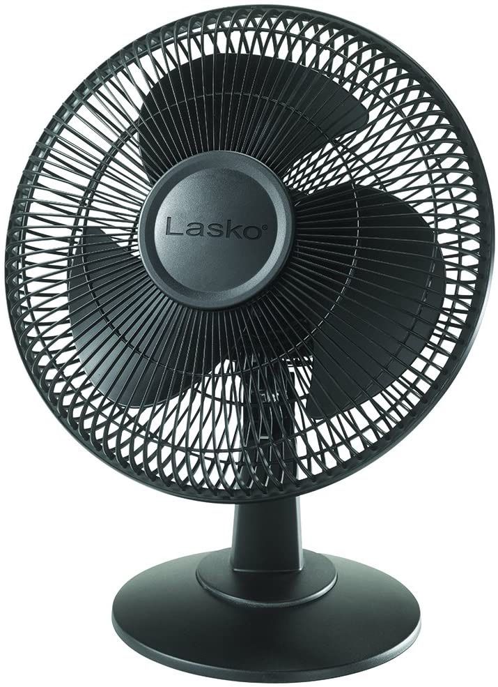 Lasko 3-Speed 12" Table Fan, Black /white
