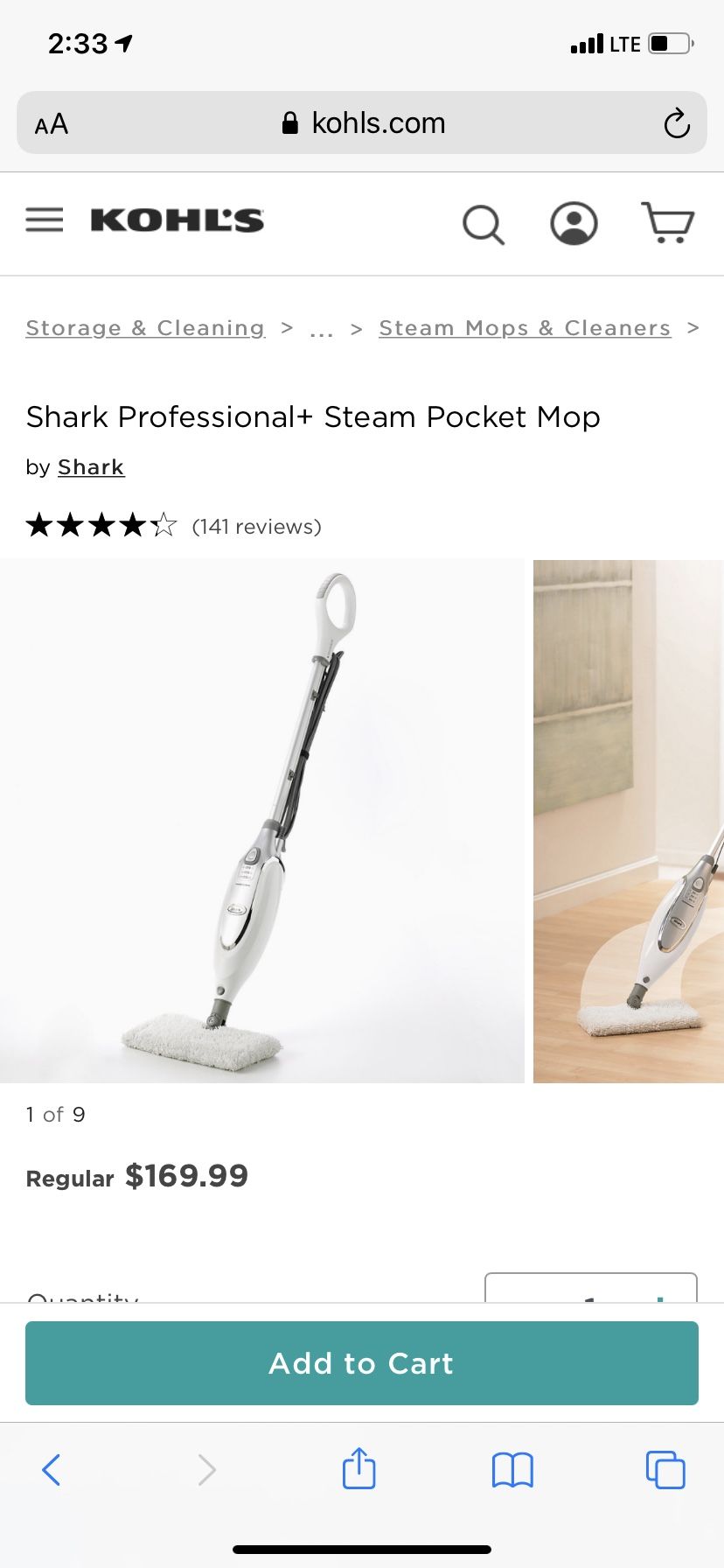 Shark three in one steam cleaner