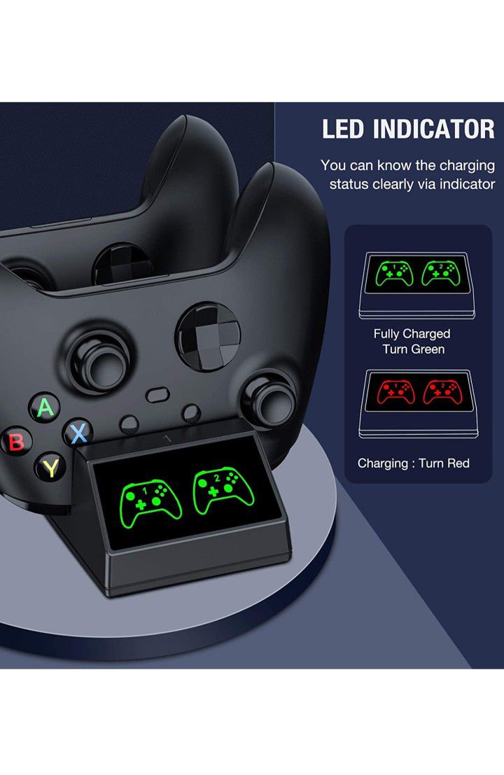 Controller Charger for Xbox one, ( J) Controller Charging Station Compatible with Xbox Series X|S/One/One X/One S/One Elite,Dual Charging Dock 2 x 120