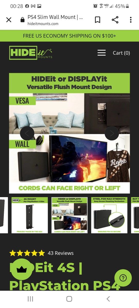 HIDEit PS4 Wallmount.
