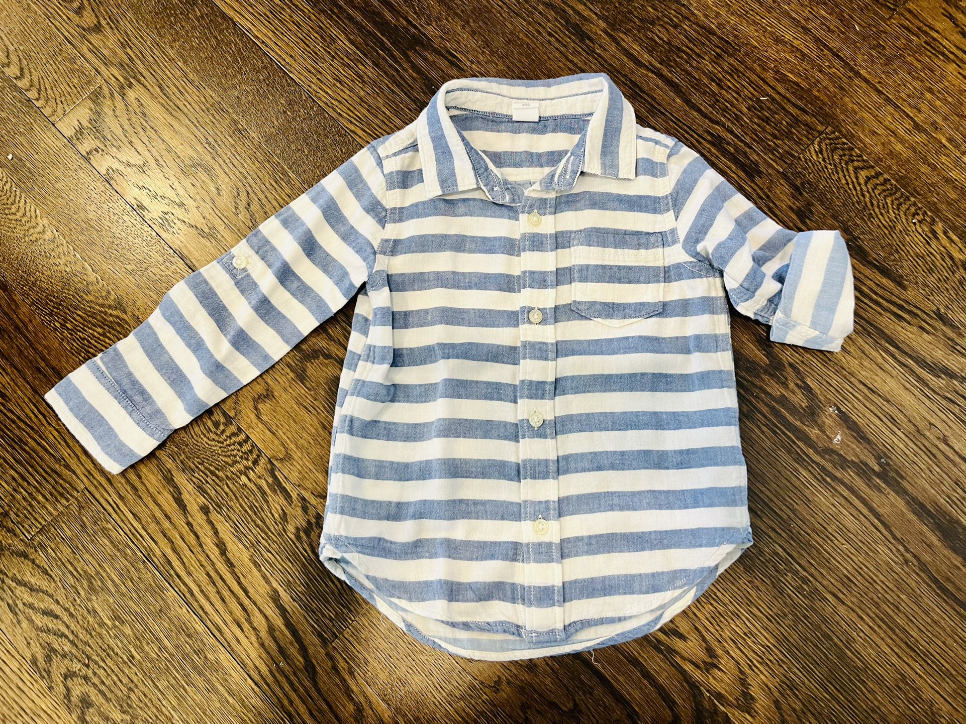 Baby Gap Blue/White Striped Collared Shirt - 3T