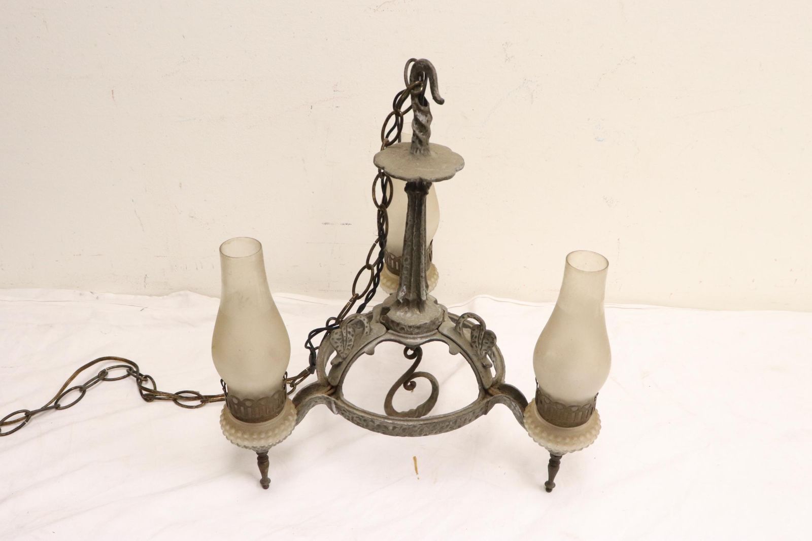 Victorian ceiling light and a Victorian table lamp
