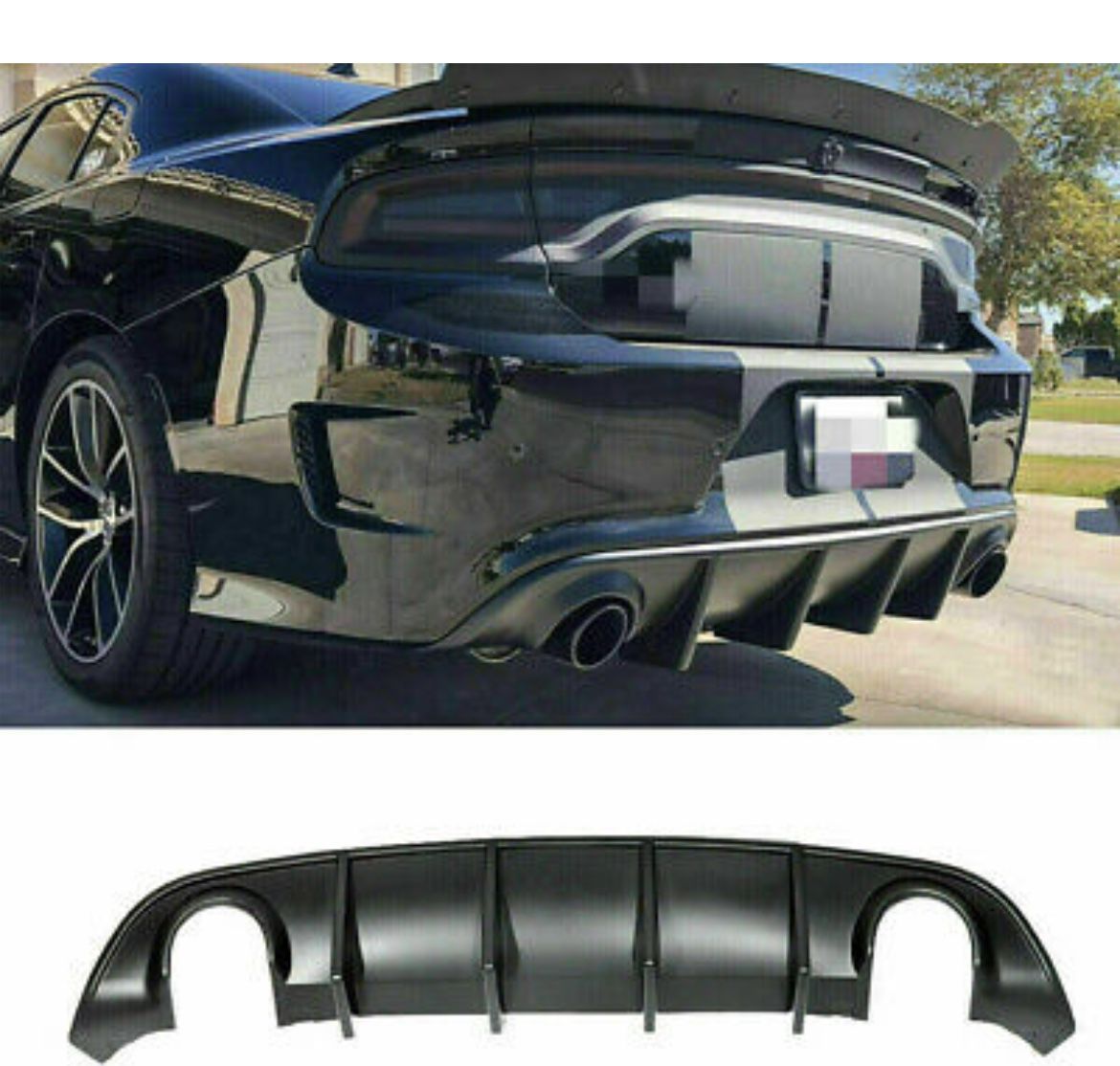Fits 15-20 Dodge Charger SRT Factory Style Rear Diffuser Bumper Lower Valance PP