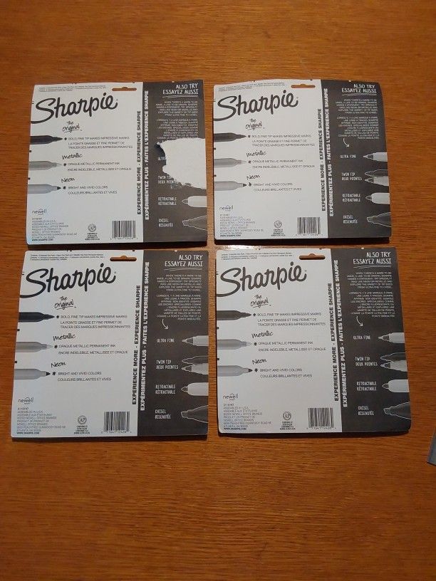4 Unopened 12 CT With Neon & Metallic Sharpie Finepoint Markers