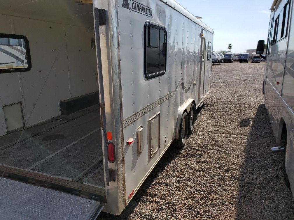 Toyhauler camping trailer