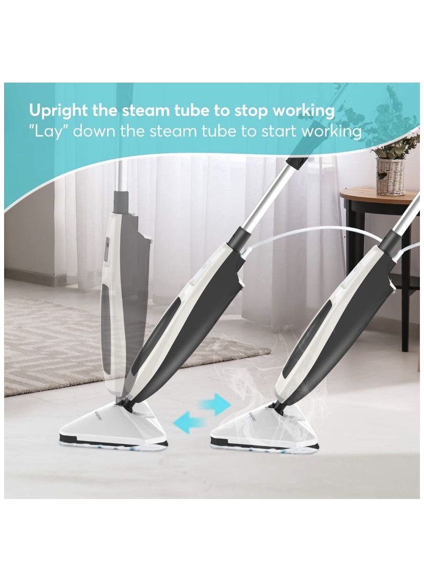 Steam Mop, Floor Steamer, Tile Cleaner, Disinfection and sterilization function Hard Wood Floor Cleaner with 15.21 oz Big Water Tank 22.96 Feet Powe
