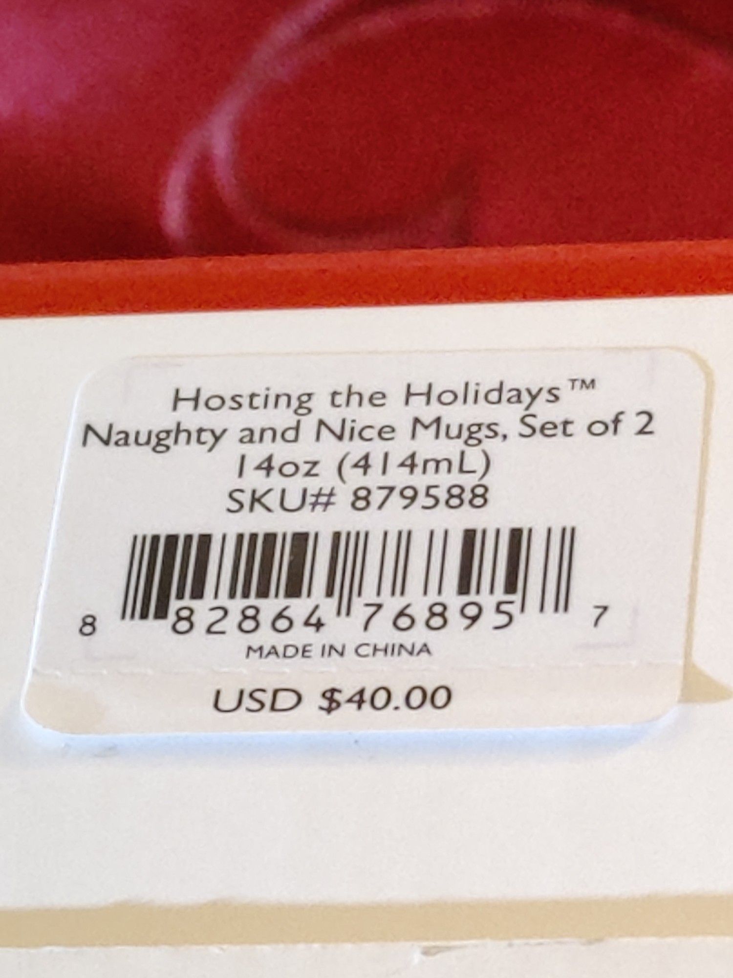Lenox Holiday Mug Set w/Orig. Box