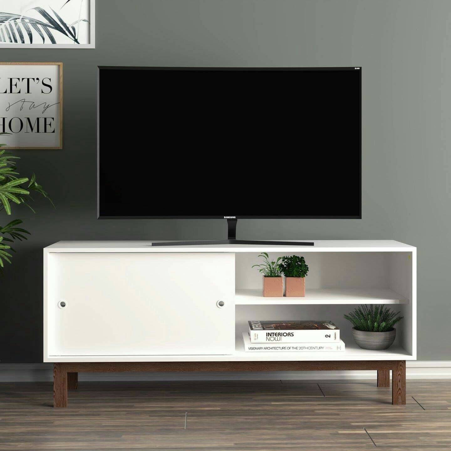 BRAND NEW!! Sturdy with Exquisite White Veneer Finish Televisíon Stànd