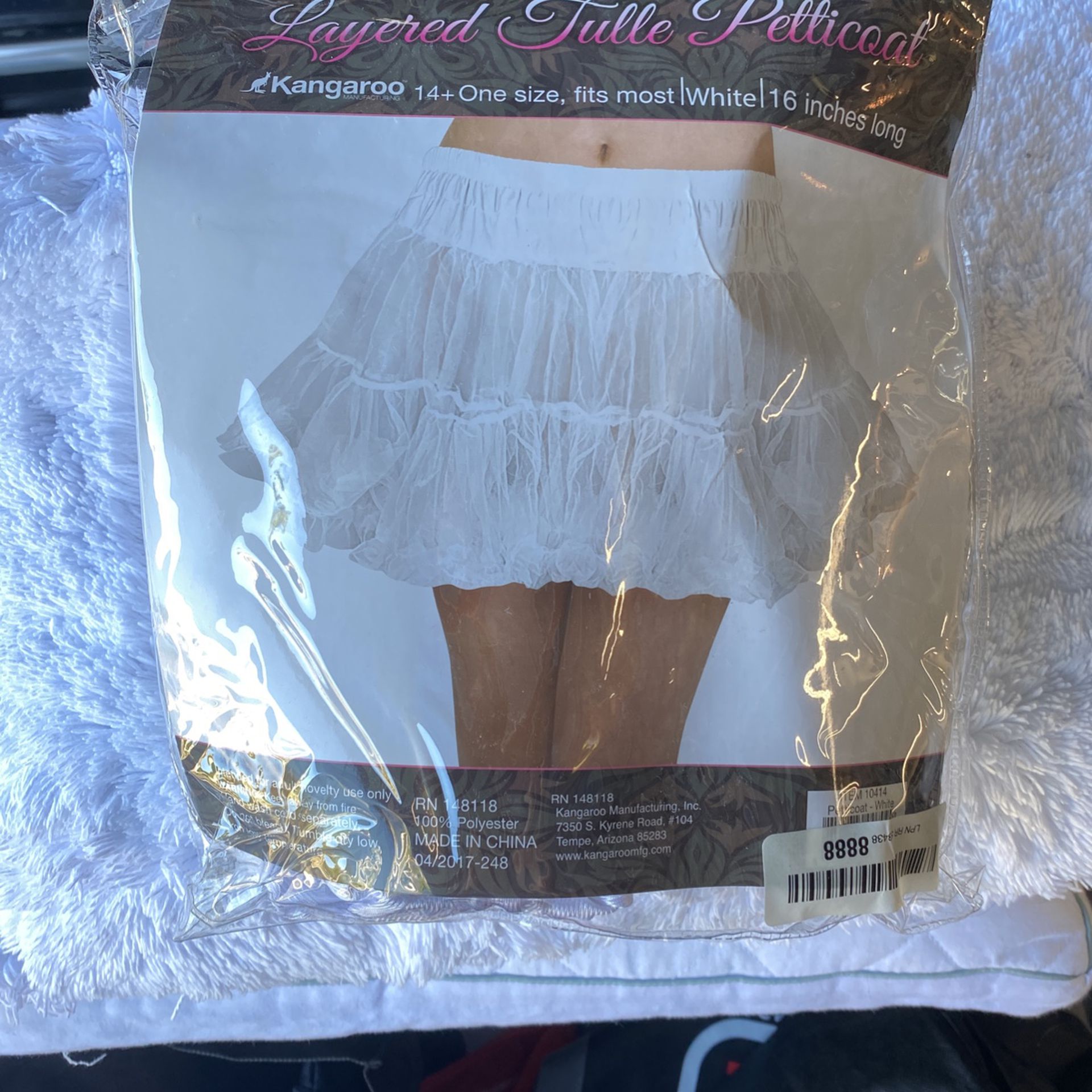 White Tutu Petticoat adult 