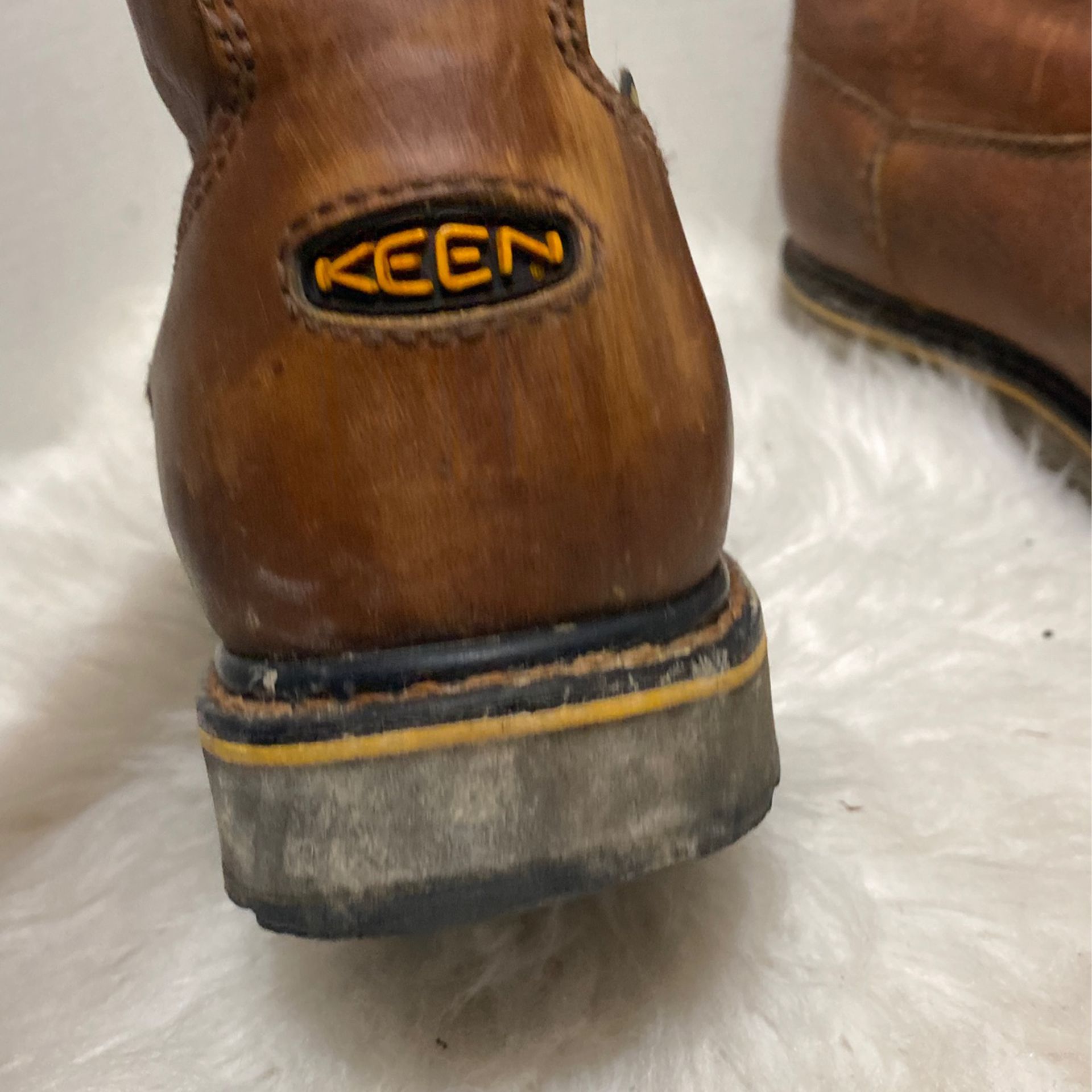 KEEN FOOTWEAR MEN'S WELLINGTON PULL-ON STEEL TOE WORK BOOTS